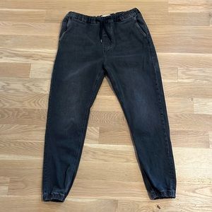 Pull and bear black denim joggers. Worn once